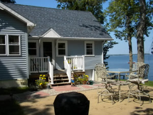 A photo of the entrance from the patio.