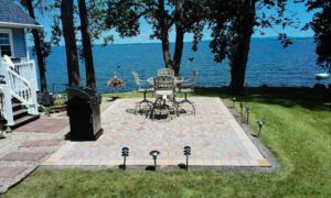 A photo of the view across the lake from the patio.